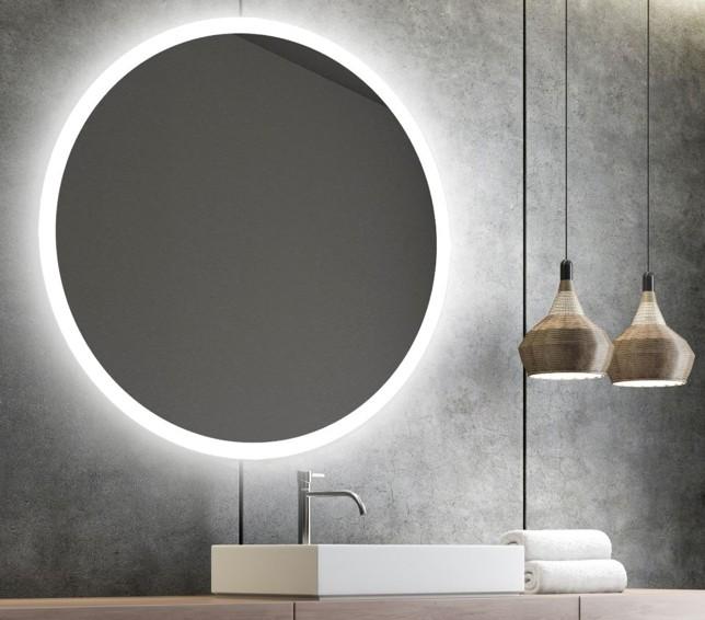 Sandra rundt spejl m/integreret LED lys, backlight og varme - Ø80 cm Sandra rundt spejl m/integreret LED lys, backlight og varme - Ø80 cm