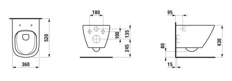 Laufen Lua RIMless toiletpakke inkl. sæde m/soft-close, cisterne og hvid betjening Laufen Lua RIMless toiletpakke inkl. sæde m/soft-close, cisterne og hvid betjening