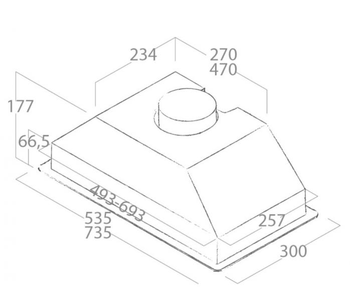Eico Era C 60 BL emhætte til indbygning - Sort Eico Era C 60 BL emhætte til indbygning - Sort