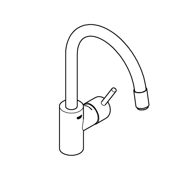 Grohe NEW Concetto køkkenarmatur m/udtræk og C-tud - Krom Grohe NEW Concetto køkkenarmatur m/udtræk og C-tud - Krom