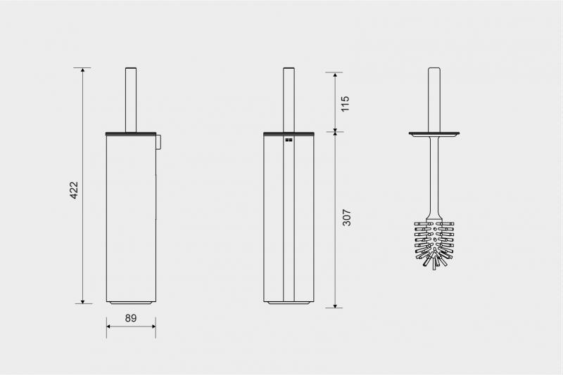 Unidrain ReFrame toiletb&oslash;rste til gulv - Poleret st&aring;l