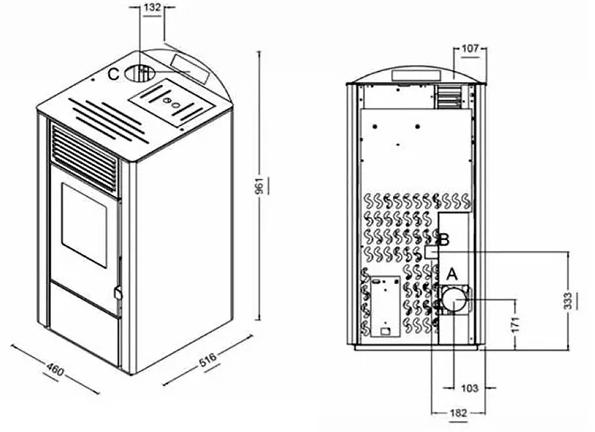 Lang&aring; Lory tr&aelig;pilleovn - Sort