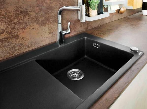 hansgrohe S514-F450 køkkenvask m/afløbsbakke - Vask til højre - Graphite black hansgrohe S514-F450 køkkenvask m/afløbsbakke - Vask til højre - Graphite black