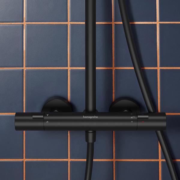 hansgrohe Activera S 240 showerpipe 1jet m/Ecosmart+ og Ecostat Fine Varia - Mat sort